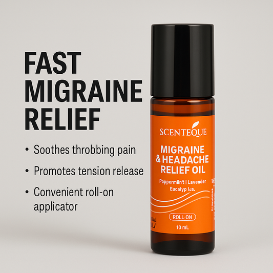 Scenteque Migraine & Headache Relief Roll-On – Natural Pain & Tension Relief