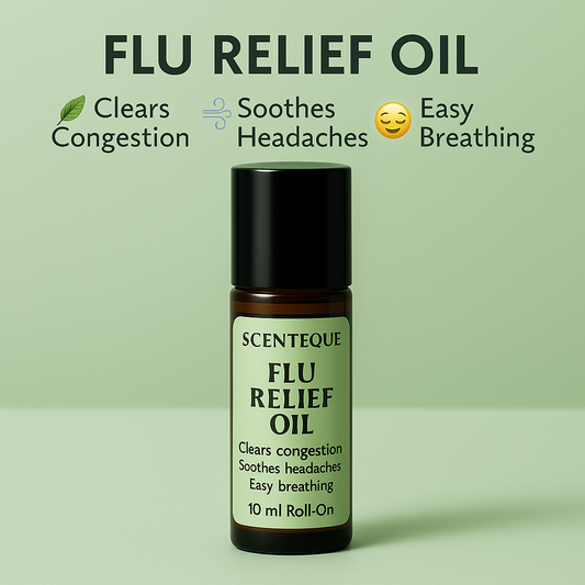 Scenteque Flu Relief Roll-On – Clears Congestion, Soothes Headaches & Supports Easy Breathing
